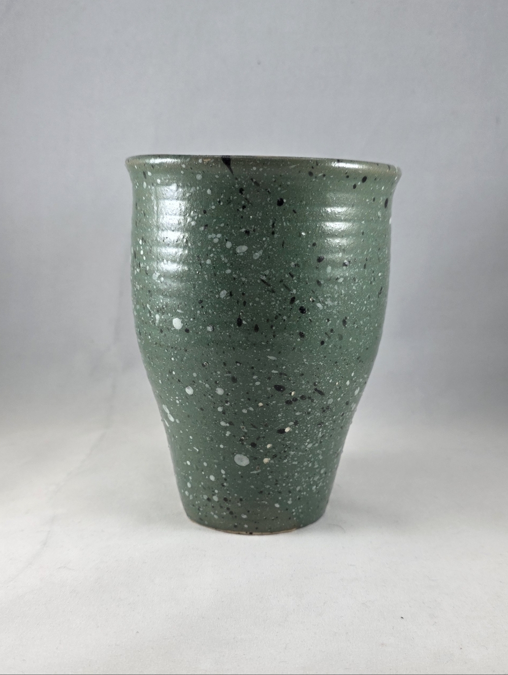 Handcrafted Speckled Green Ceramic Vase/Vessel